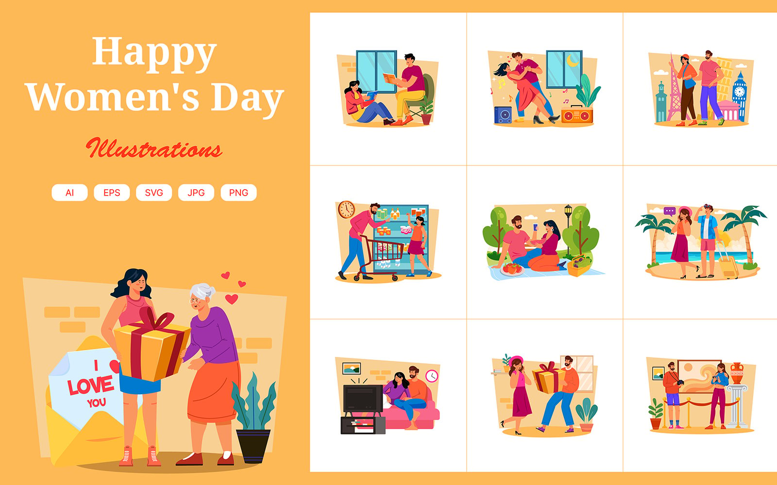 M717_ Women's Day Illustration Pack 2