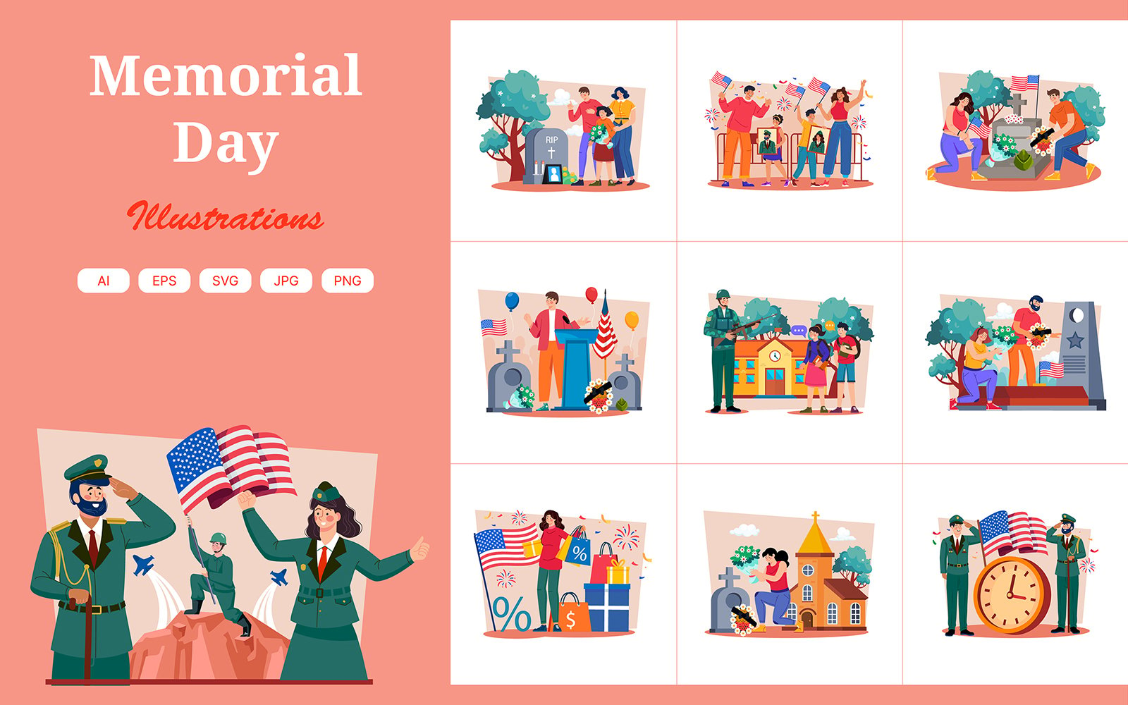 M718_ Memorial Day Illustration Pack