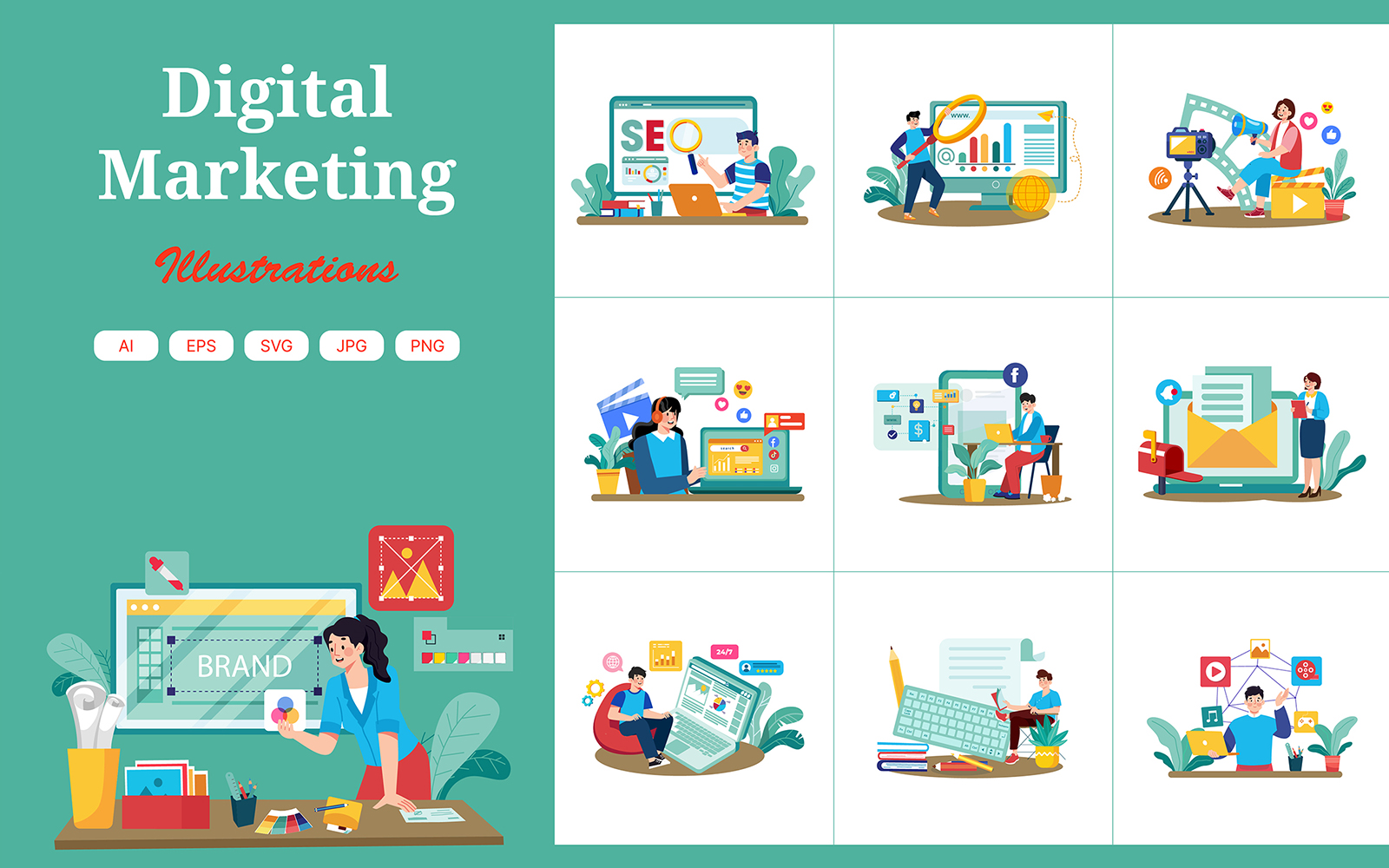 M727_ Digital Marketing Illustration Pack 1