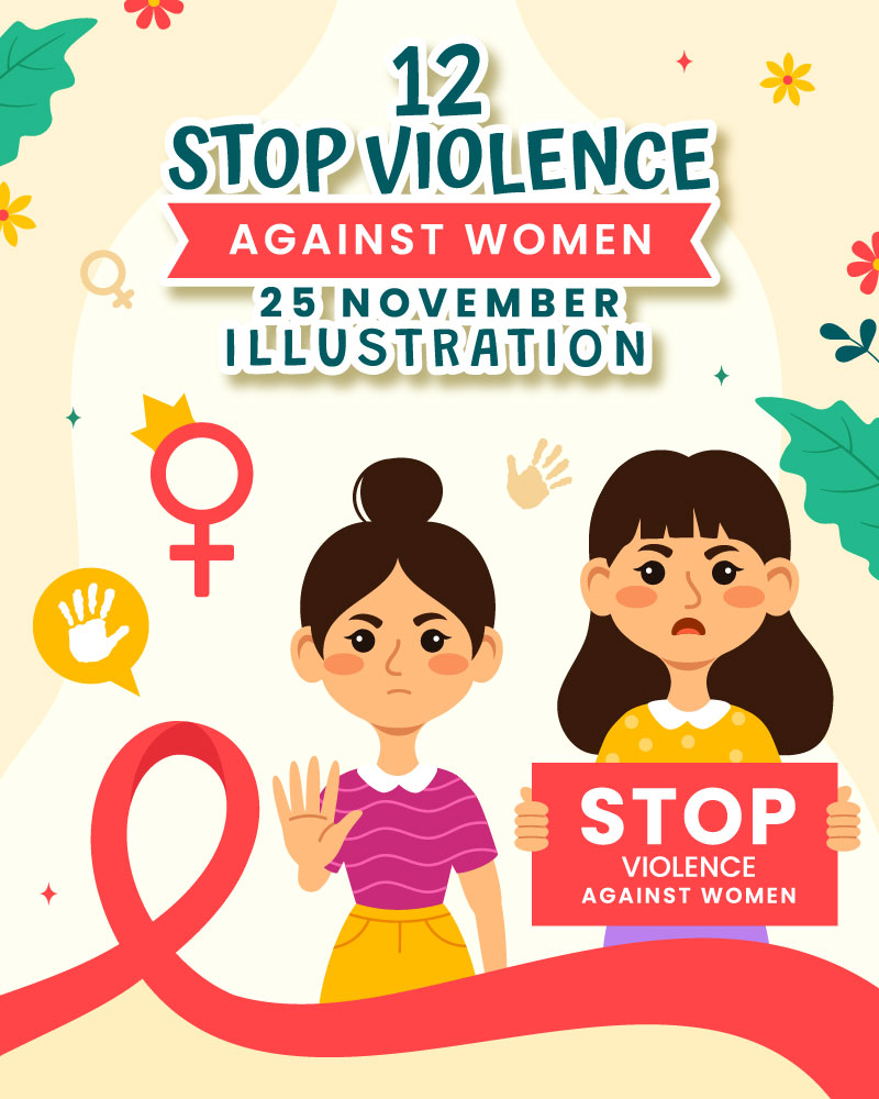 12 International Day for the Elimination of Violence Against Women Illustration