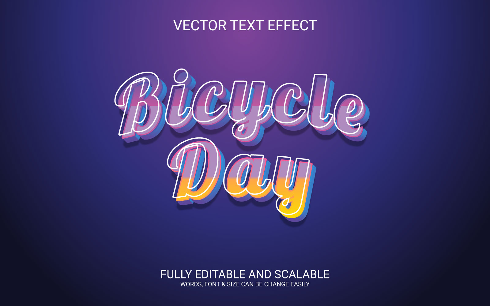 World bicycal day 3d text effect template design