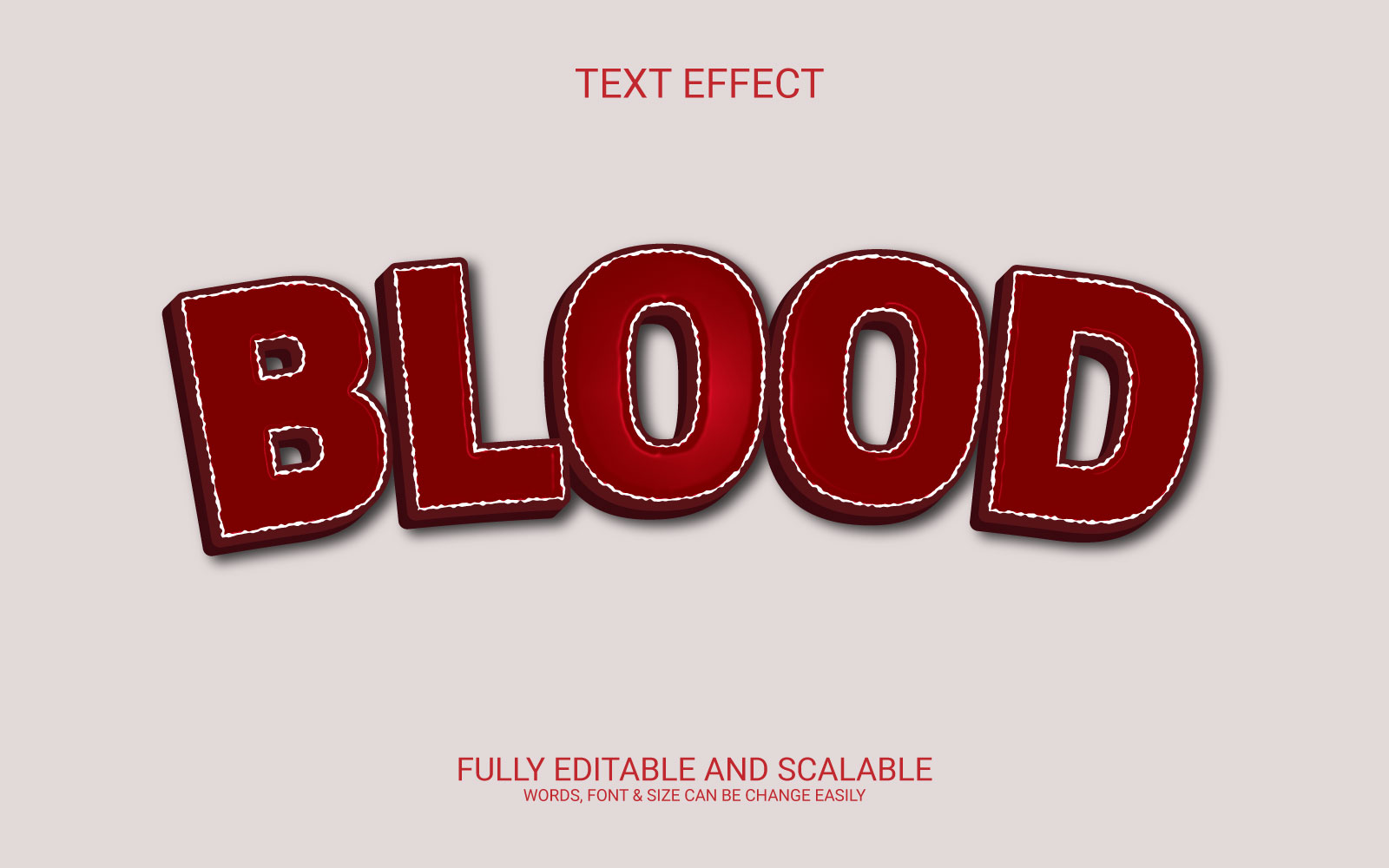 Blood  Editable Vector Eps Text Effect Design