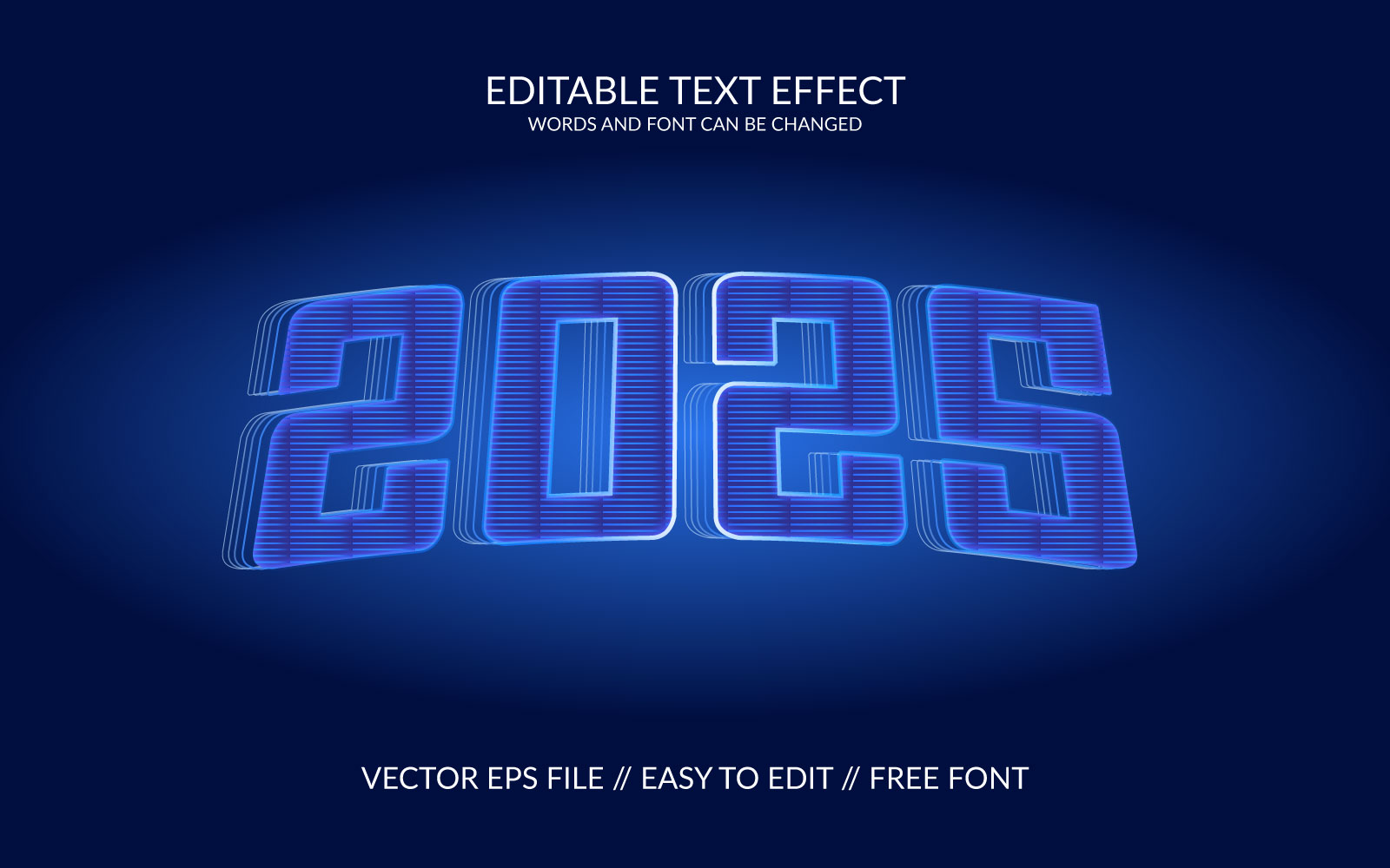 2025 3d fully editable vector text effect template