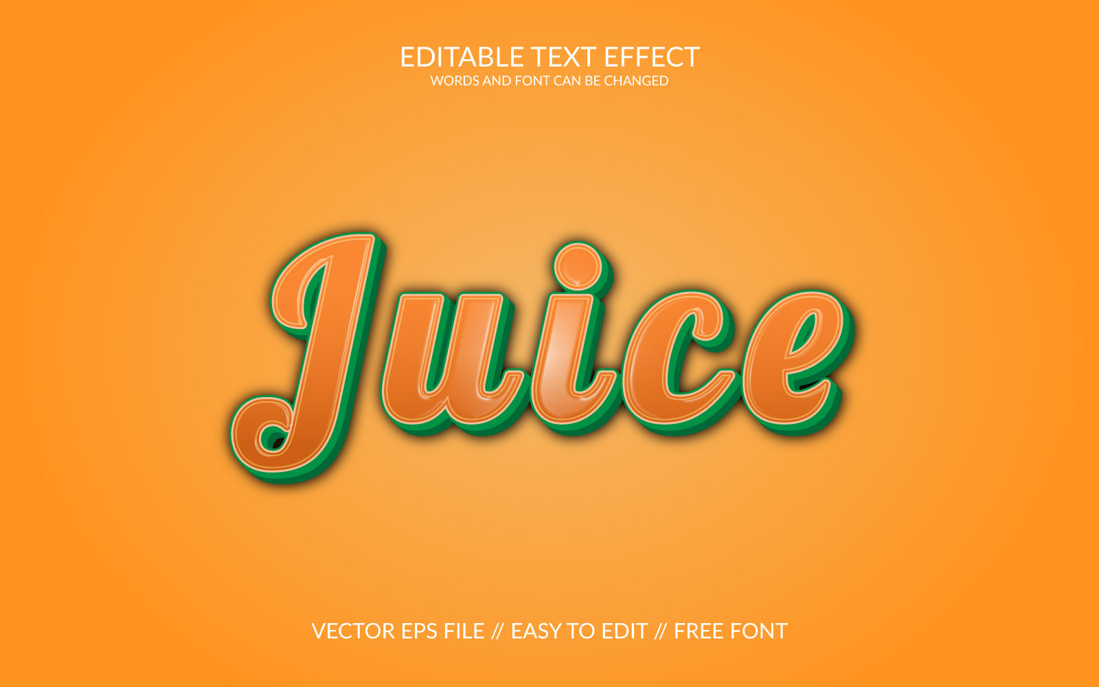 Juice vector eps 3d text effect design