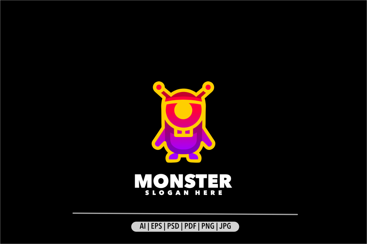 Monster gradient colorful logo design