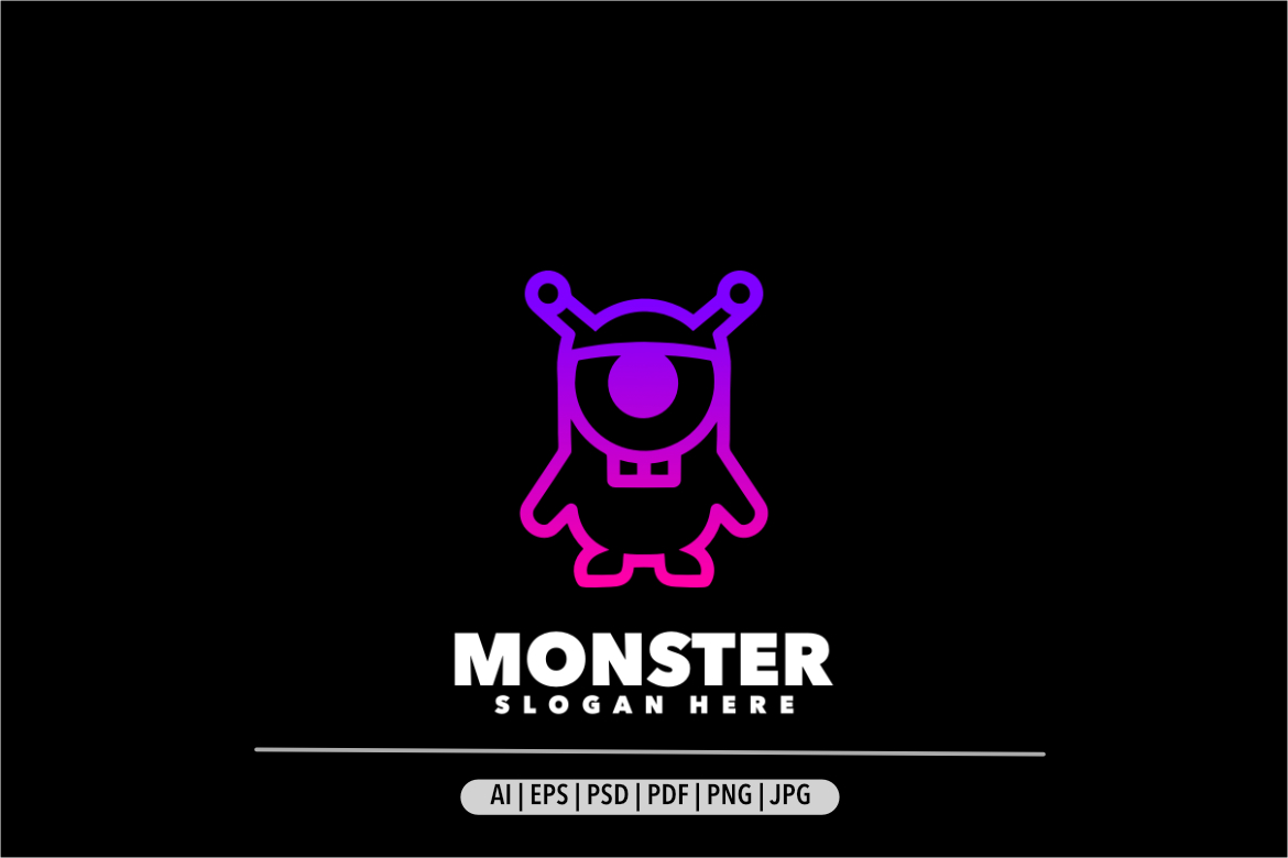 Monster zombie plankton line art logo