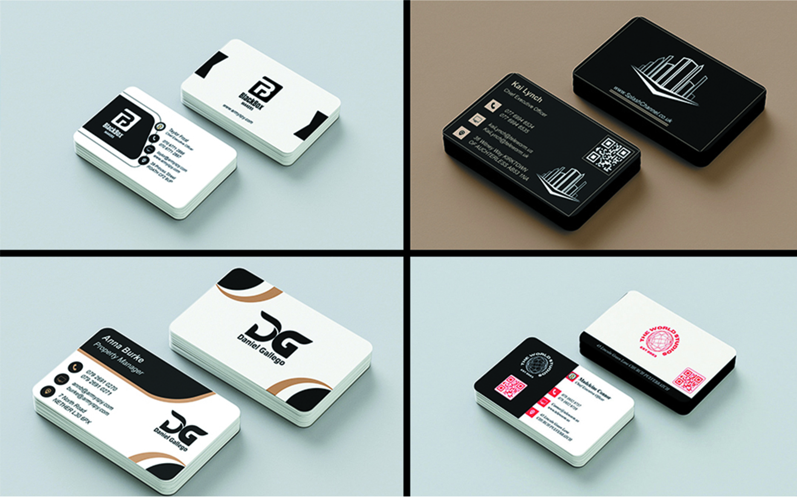 4 Stunning Business Cards in Reasonable Prices