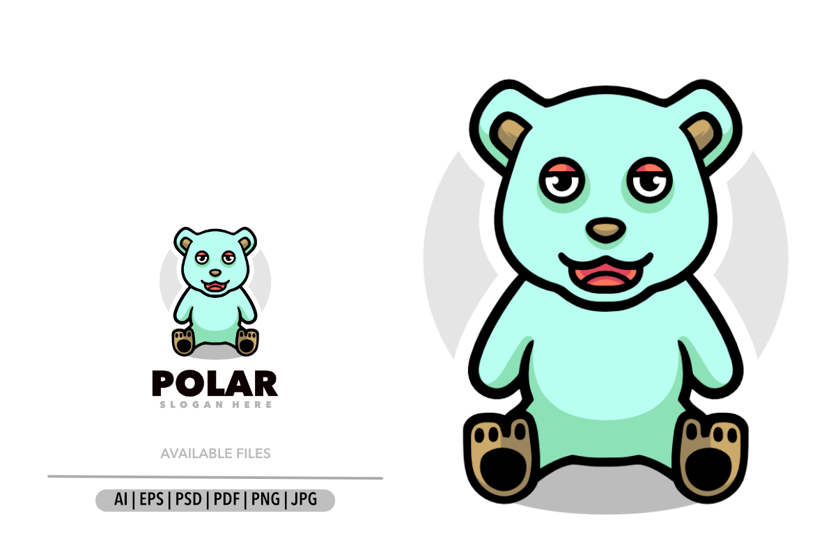 Polar cartoon mascot logo design