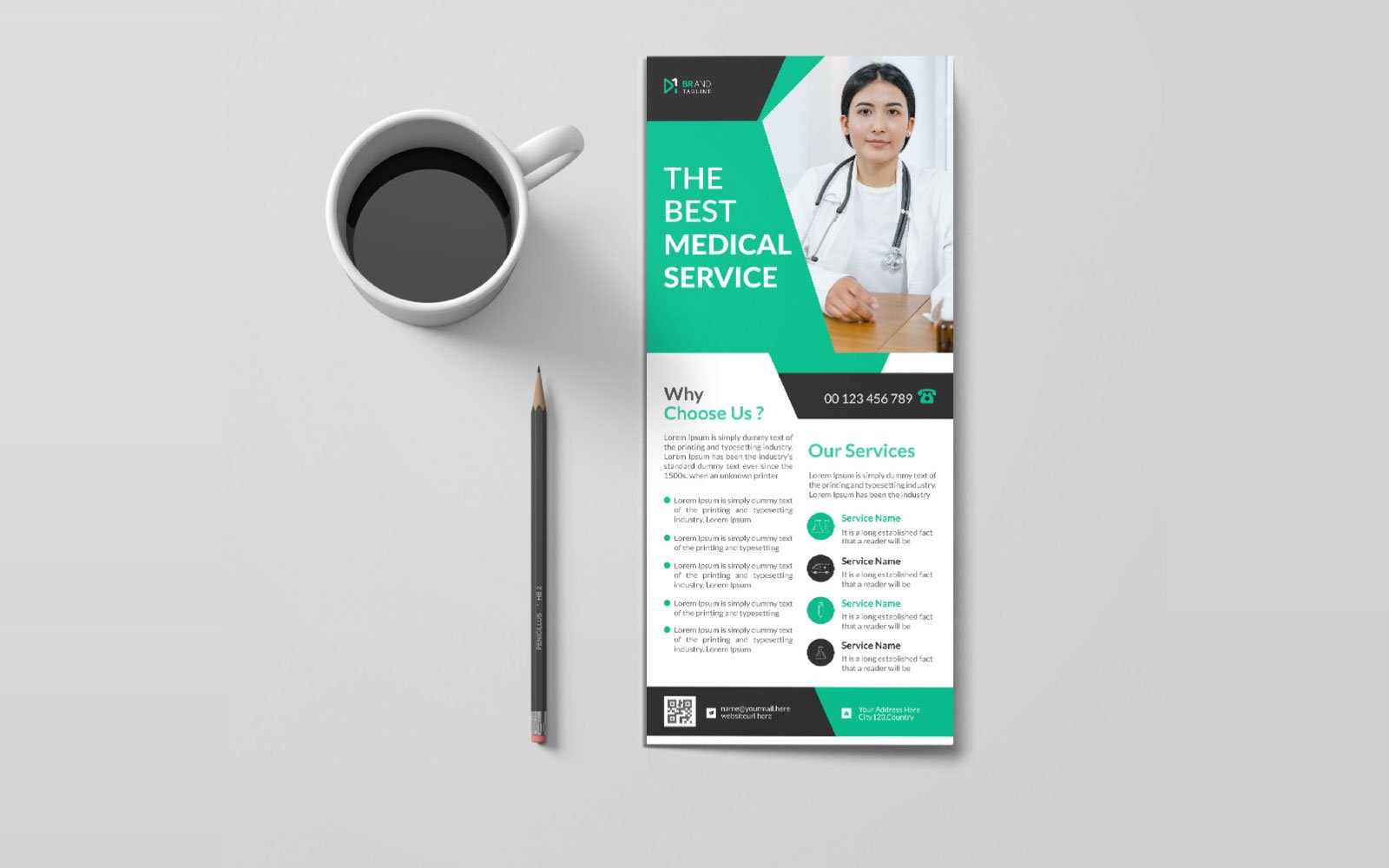 Medical healthcare rack card design