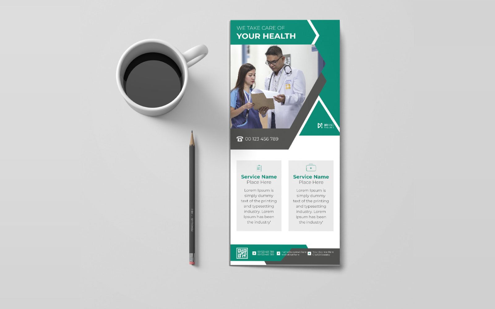 Medical healthcare rack card template