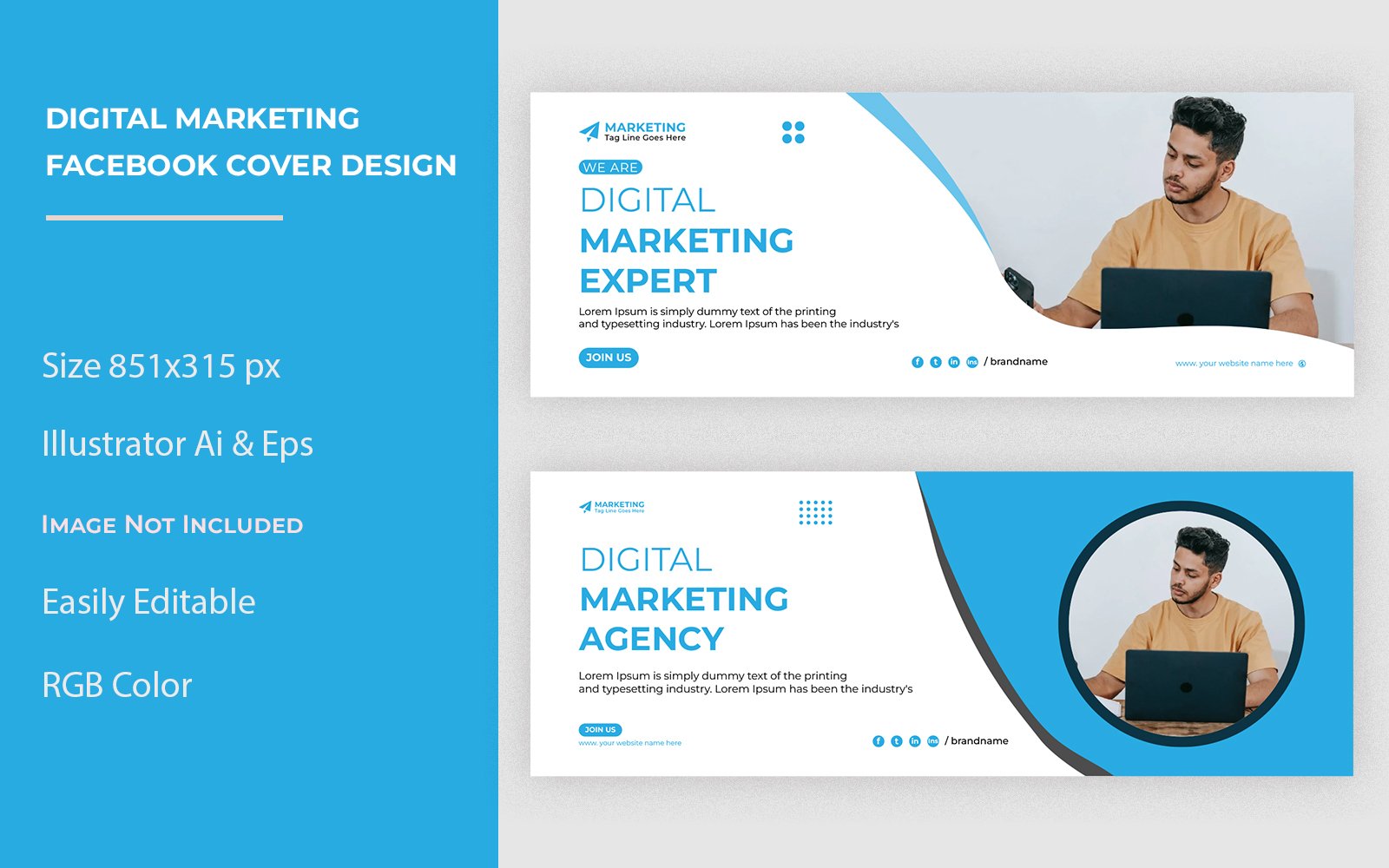 Digital marketing Facebook cover templat