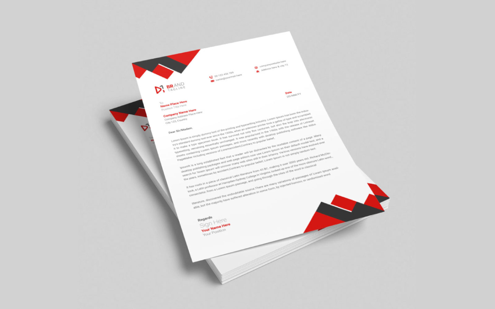 Modern business and corporate letterhead template design