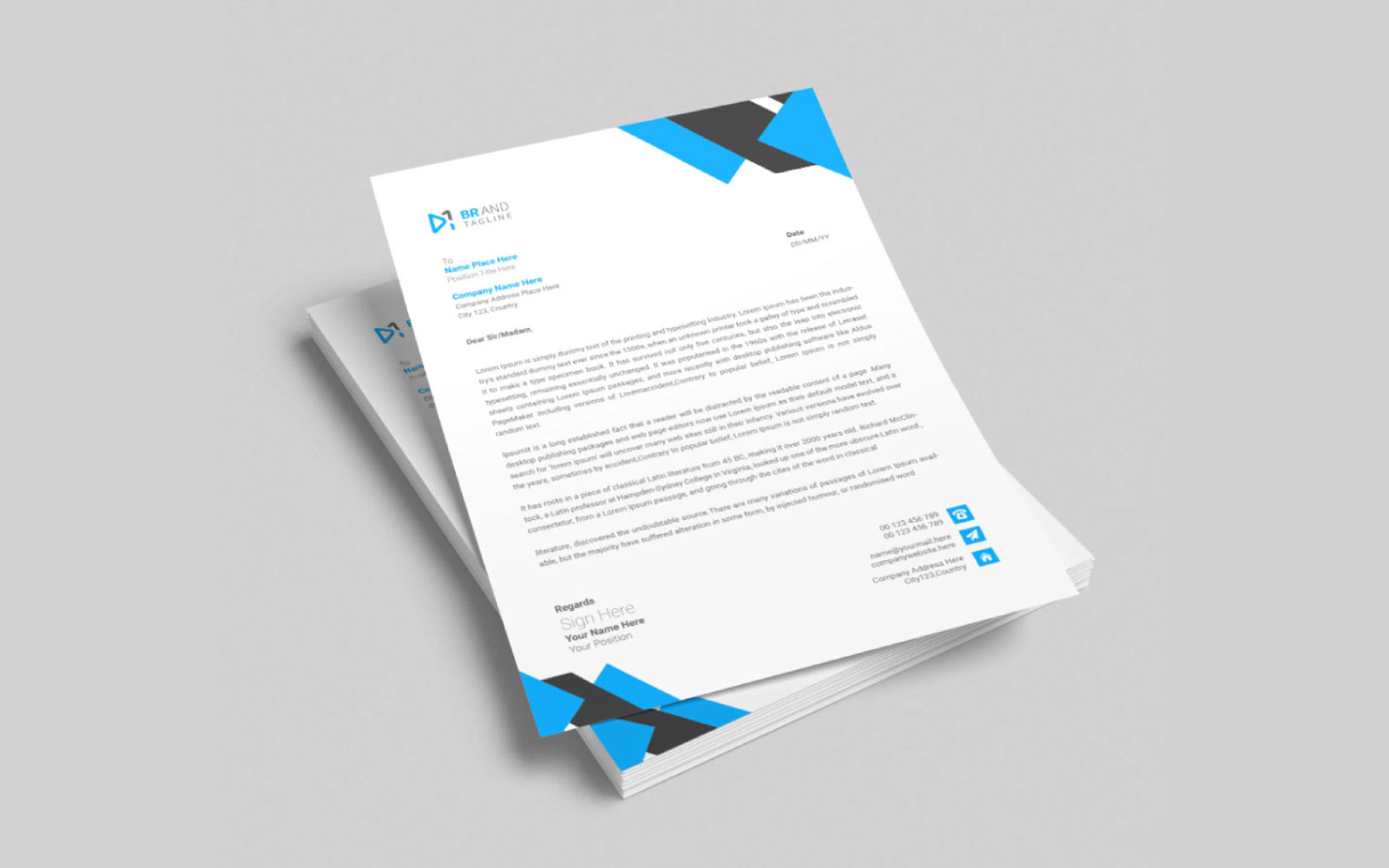 Modern business and corporate letterhead design template