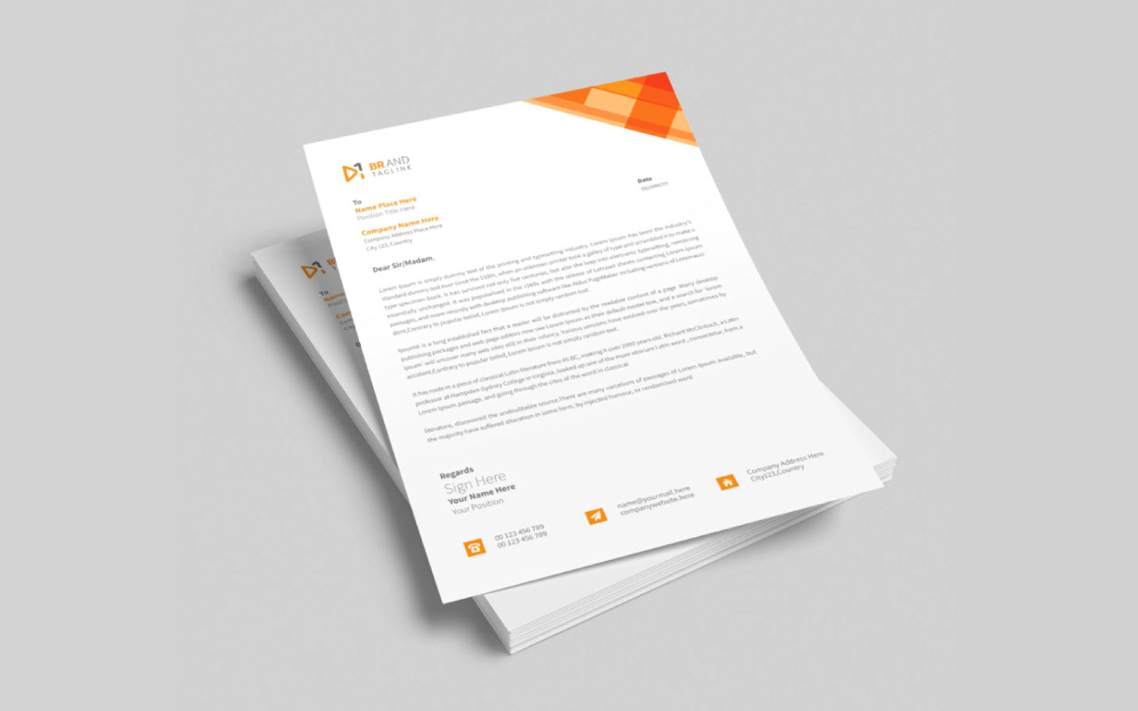 Modern and minimal business letterhead design
