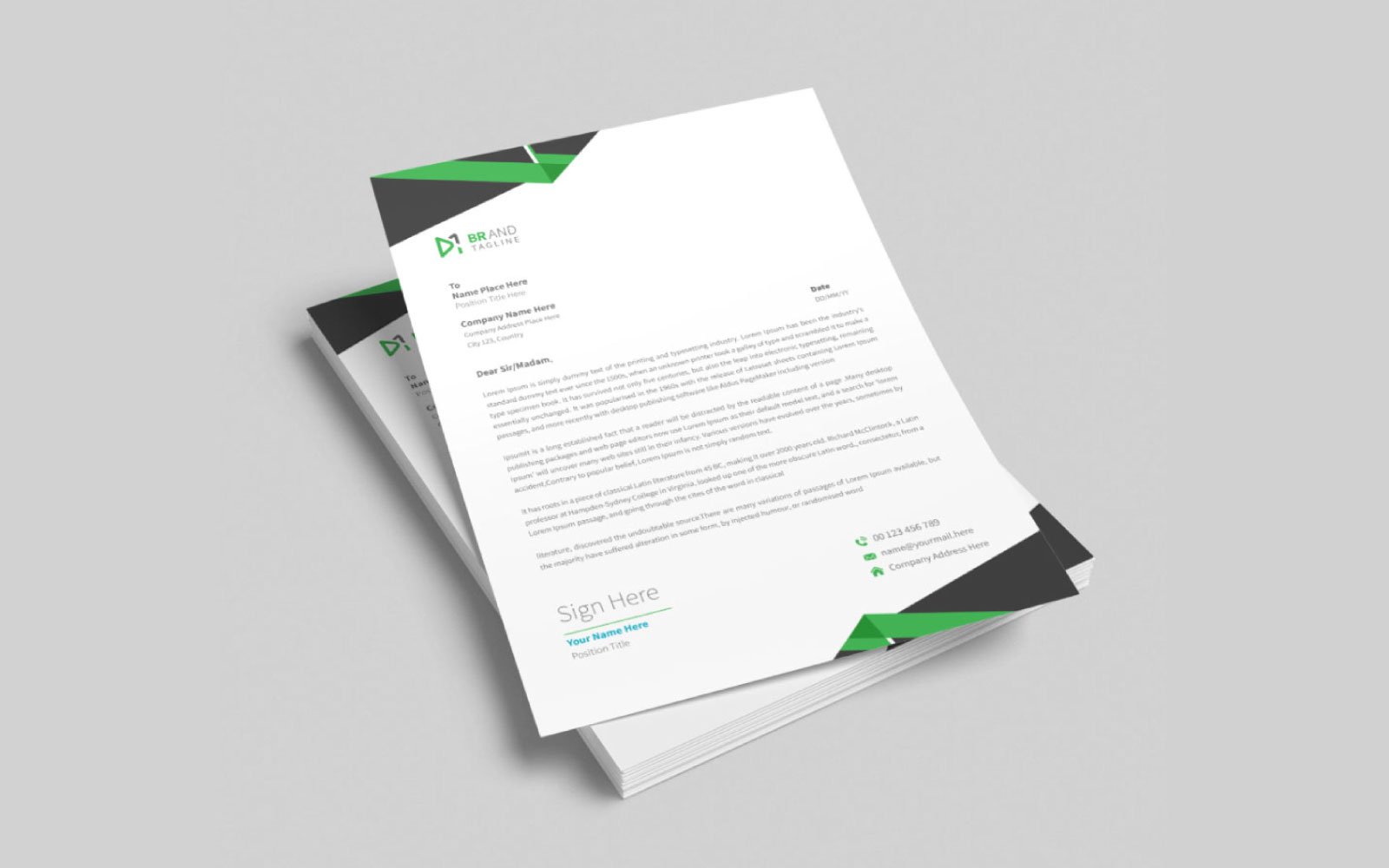 Minimal and creative  business letterhead template design