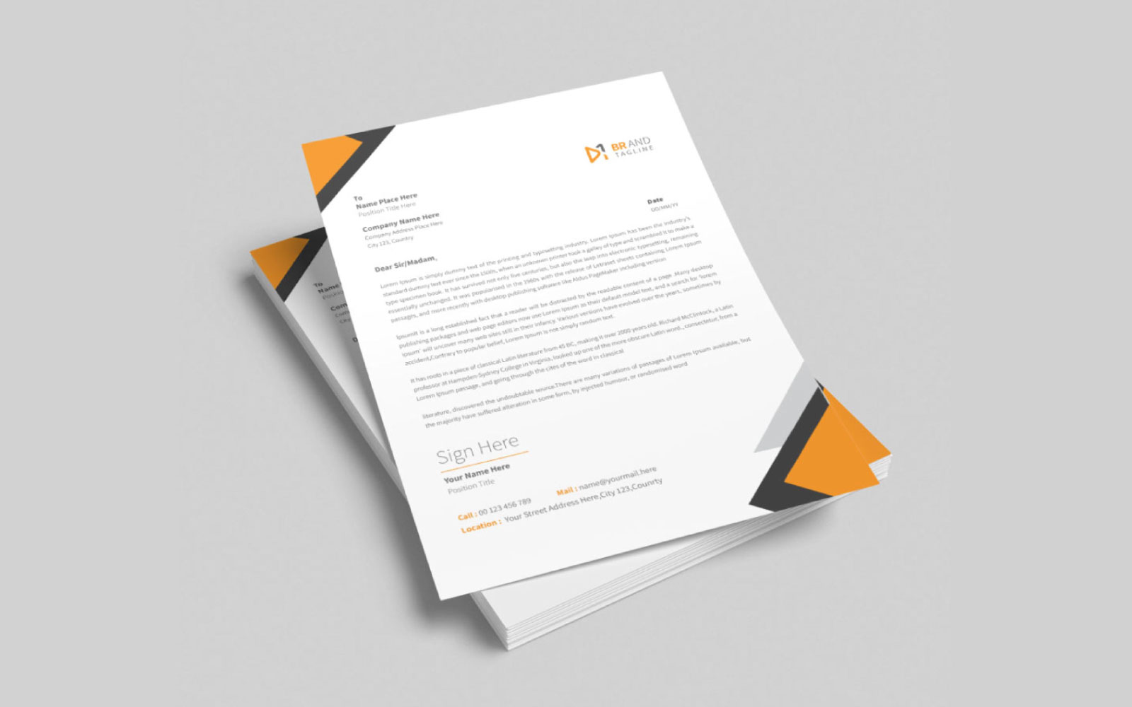 Corporate business modern letterhead  template design