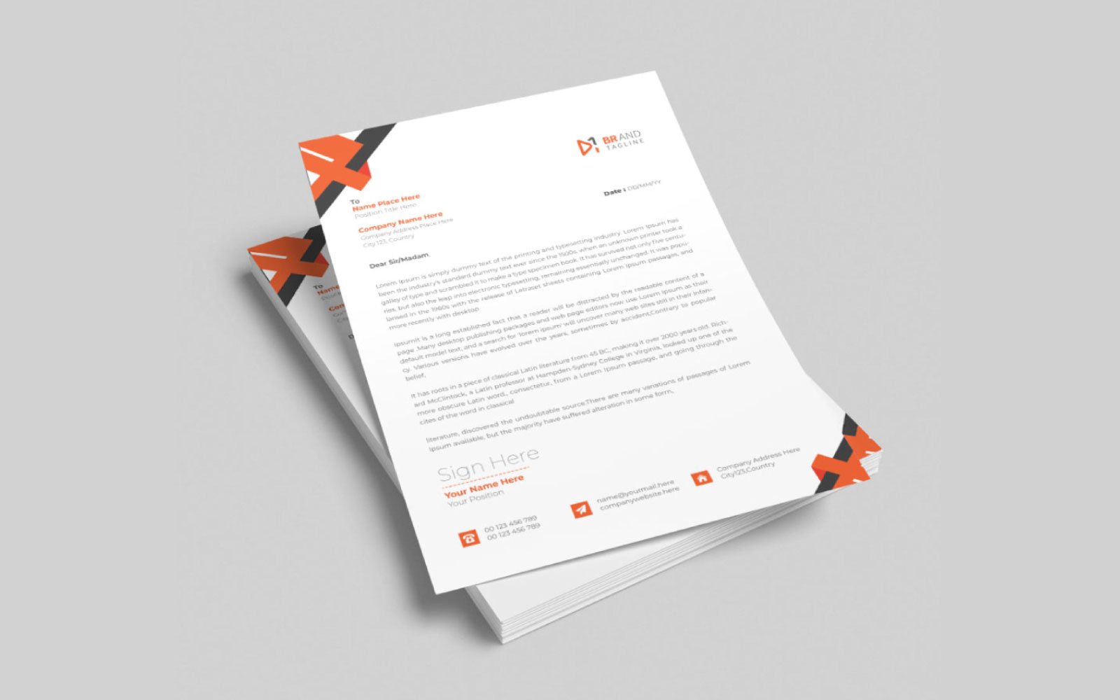 Corporate business modern letterhead design