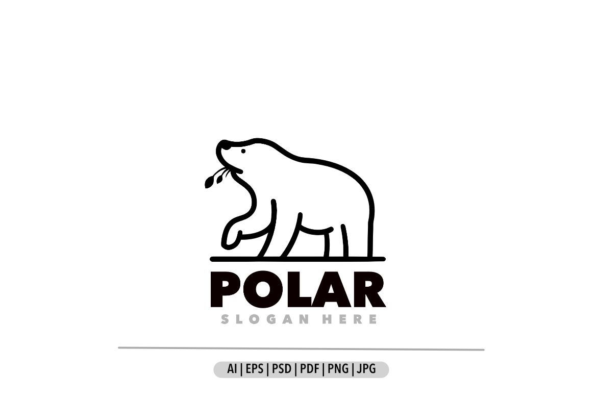 Polar line art design logo template