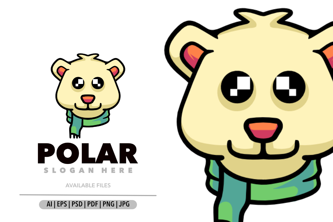 Polar bear head logo design