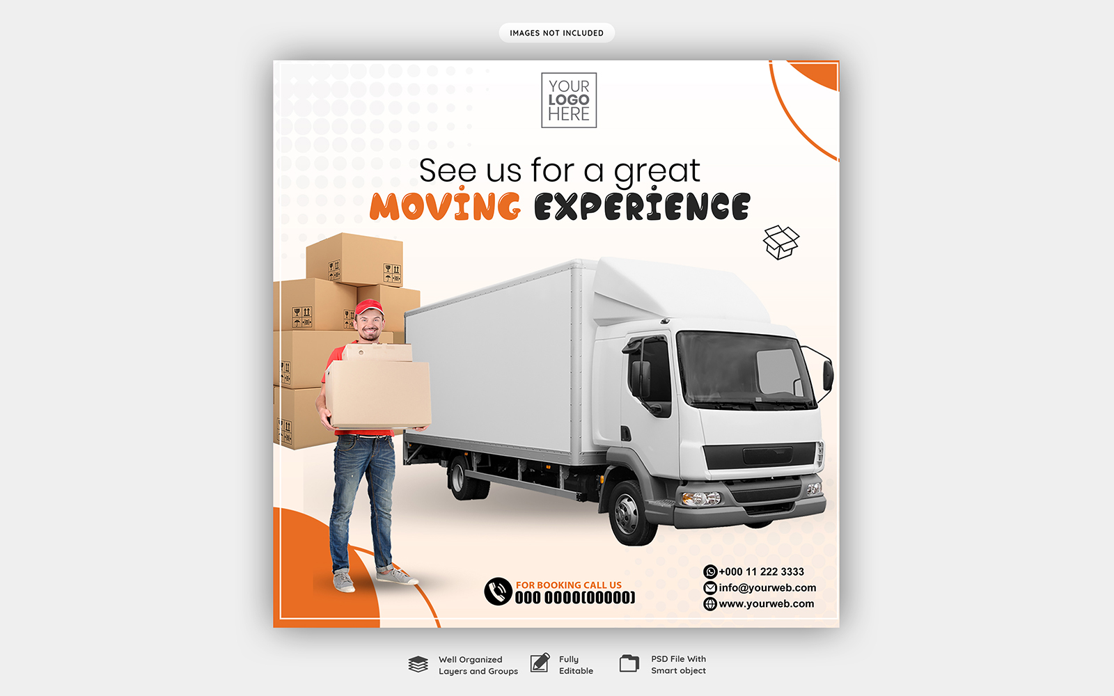 Moving Company Social Media Post Template PSD