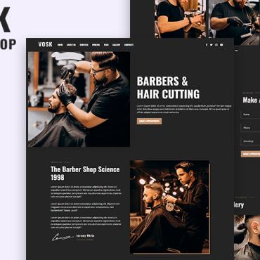 Barbershop Beauty Landing Page Templates 360136