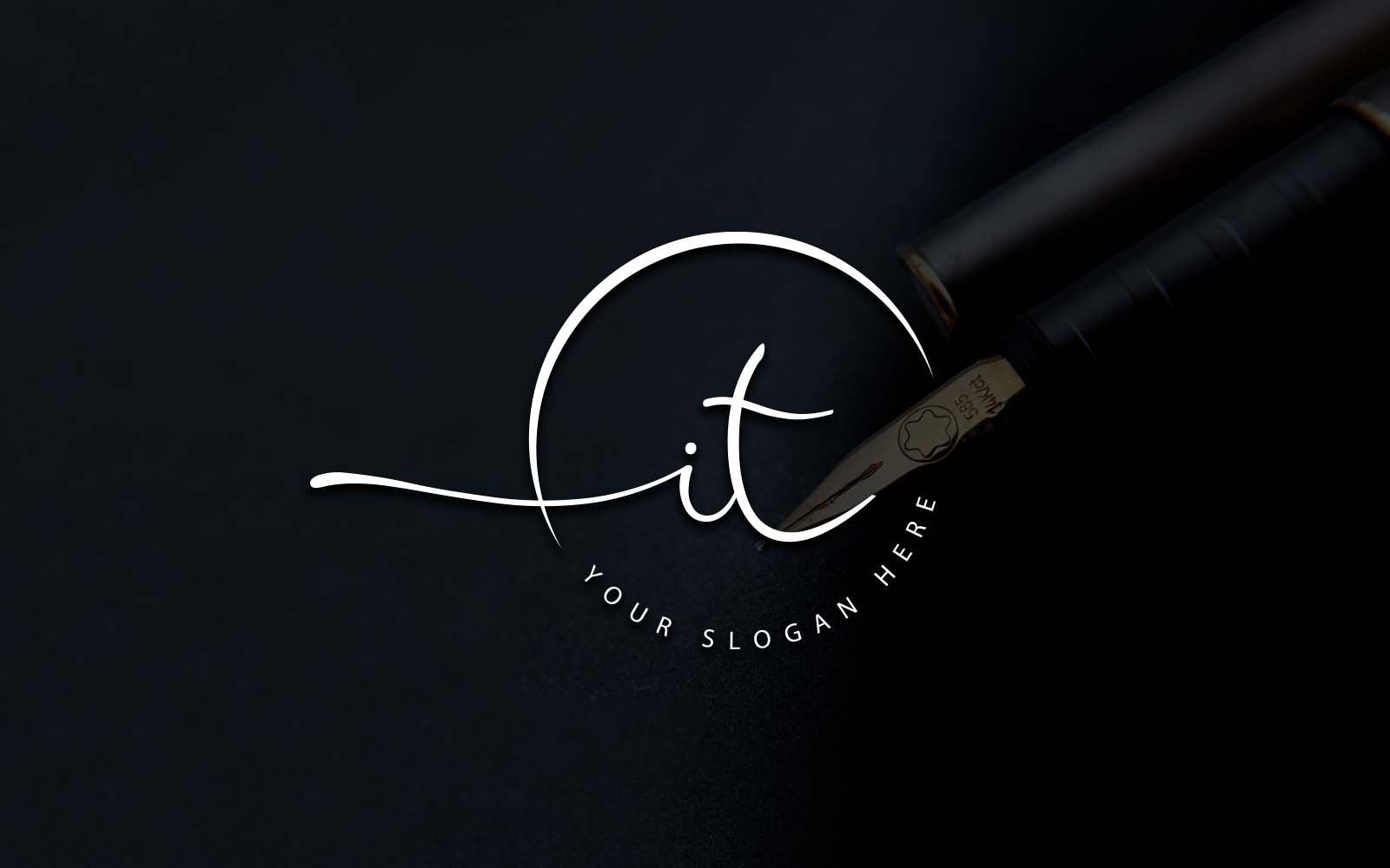 Calligraphy Studio Style IT Letter Logo Design