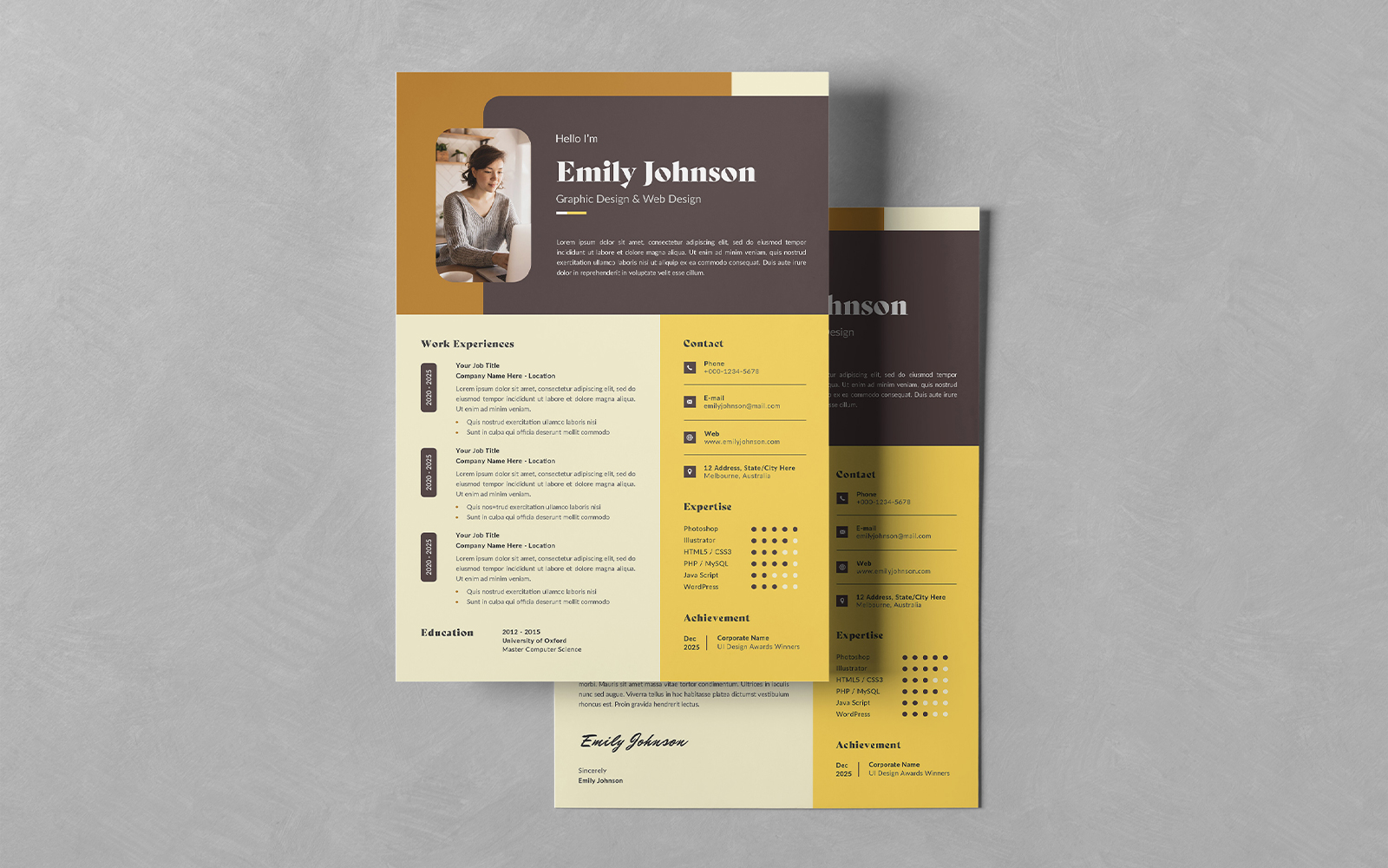 Resume/CV PSD Design Templates Vol 185