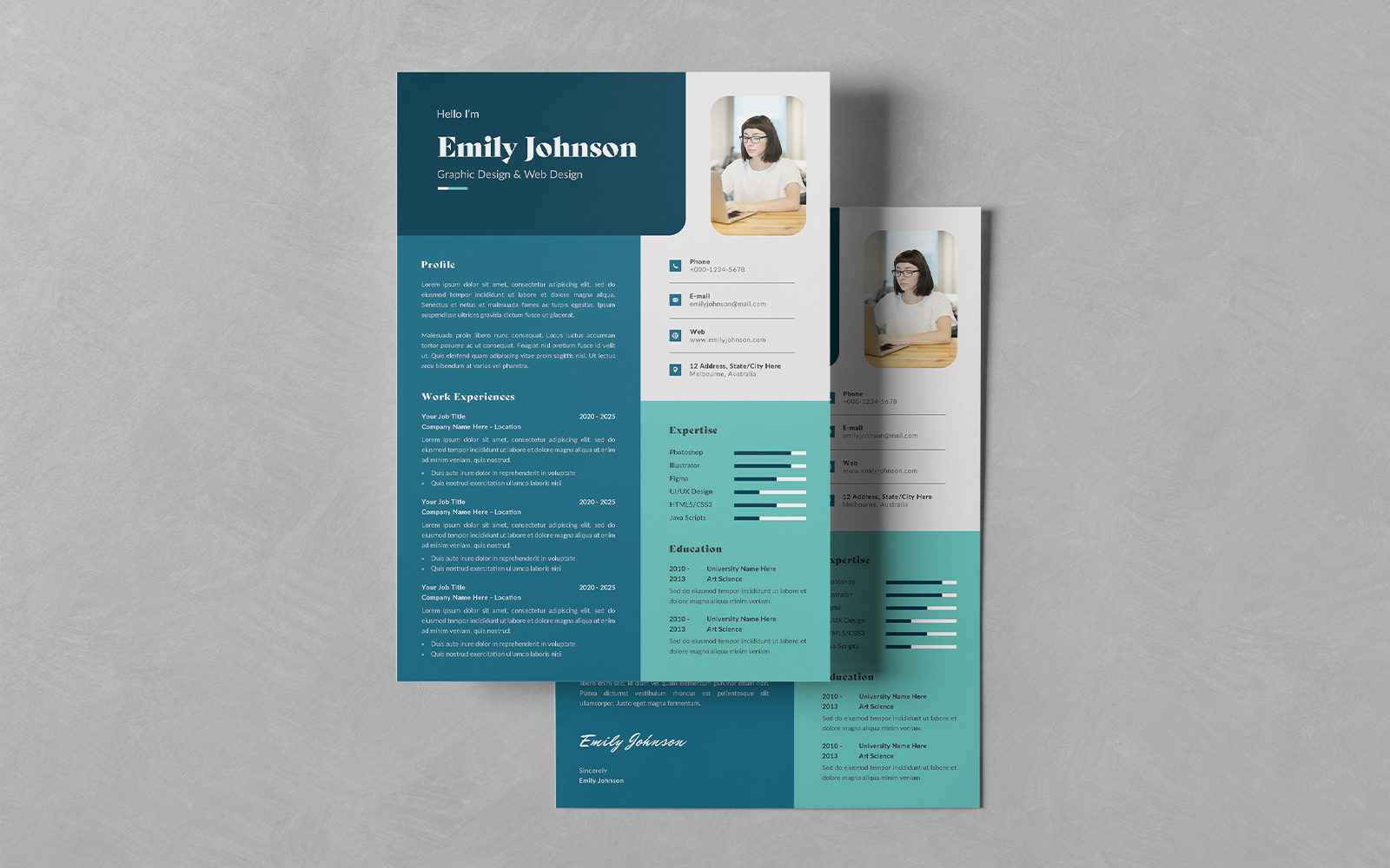 Resume/CV PSD Design Templates Vol 186