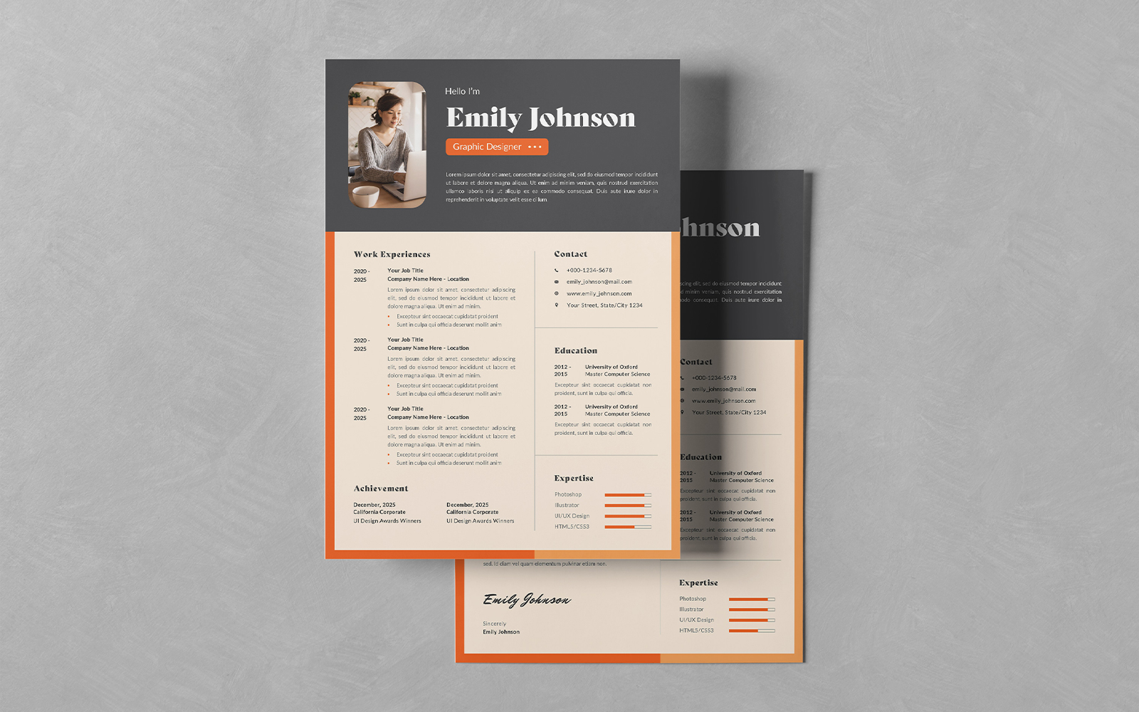 Resume/CV PSD Design Templates Vol 187