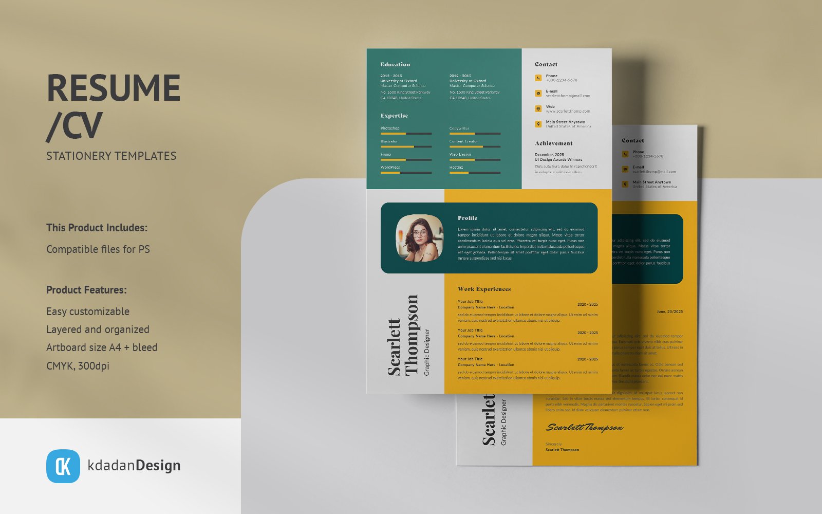 Resume/CV PSD Design Templates Vol 189