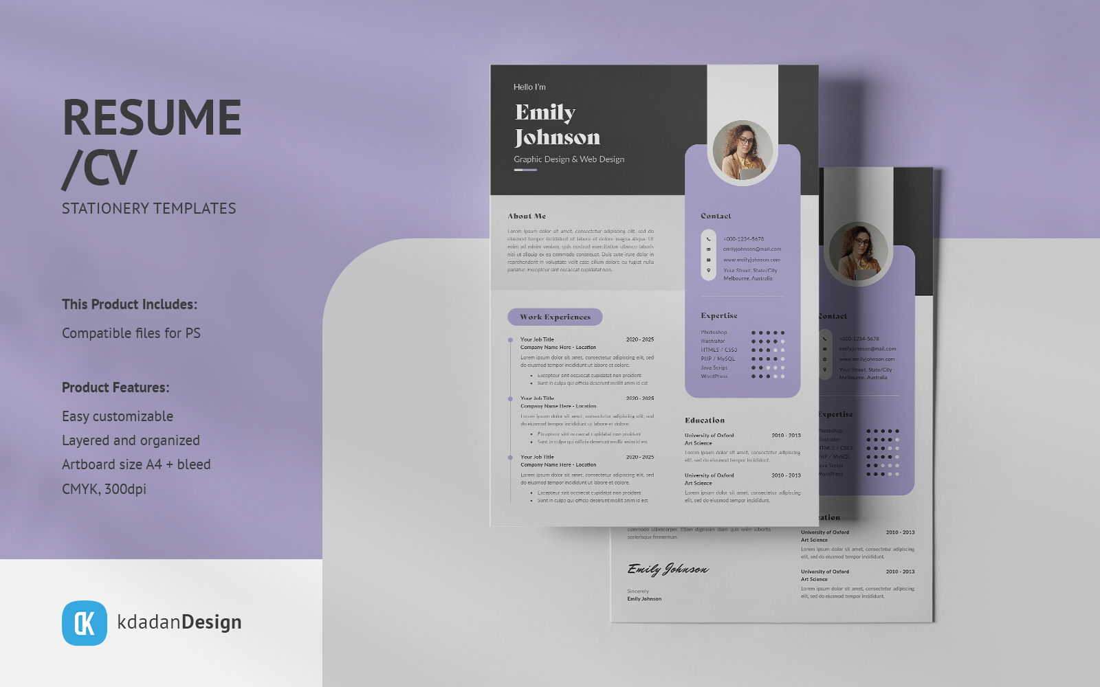 Resume/CV PSD Design Templates Vol 09.2