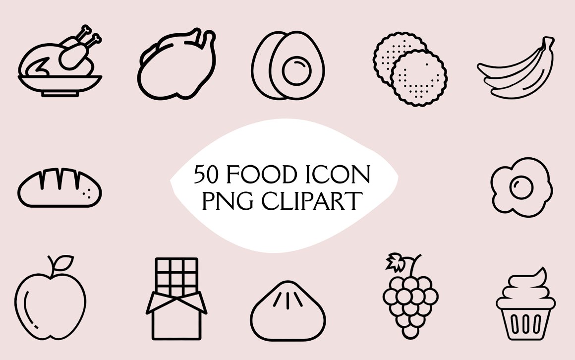 50 Food Icon Premium PNG Clipart