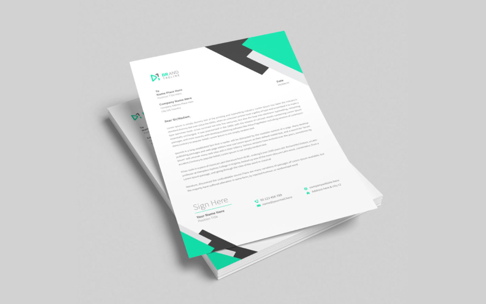 Wavy business letterhead design