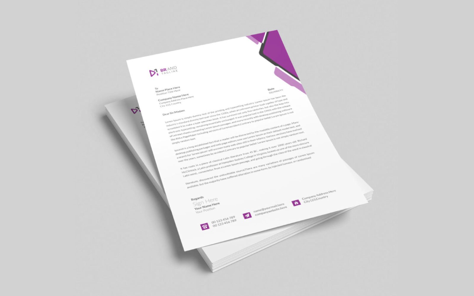 Corporate and modern business letterhead design  template