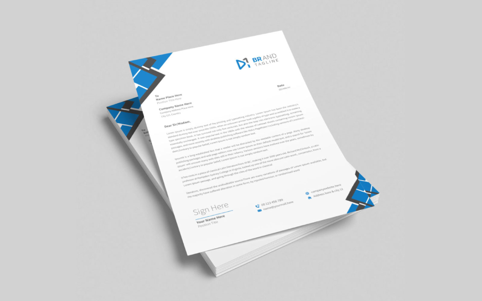 Clean business and corporate letterhead template