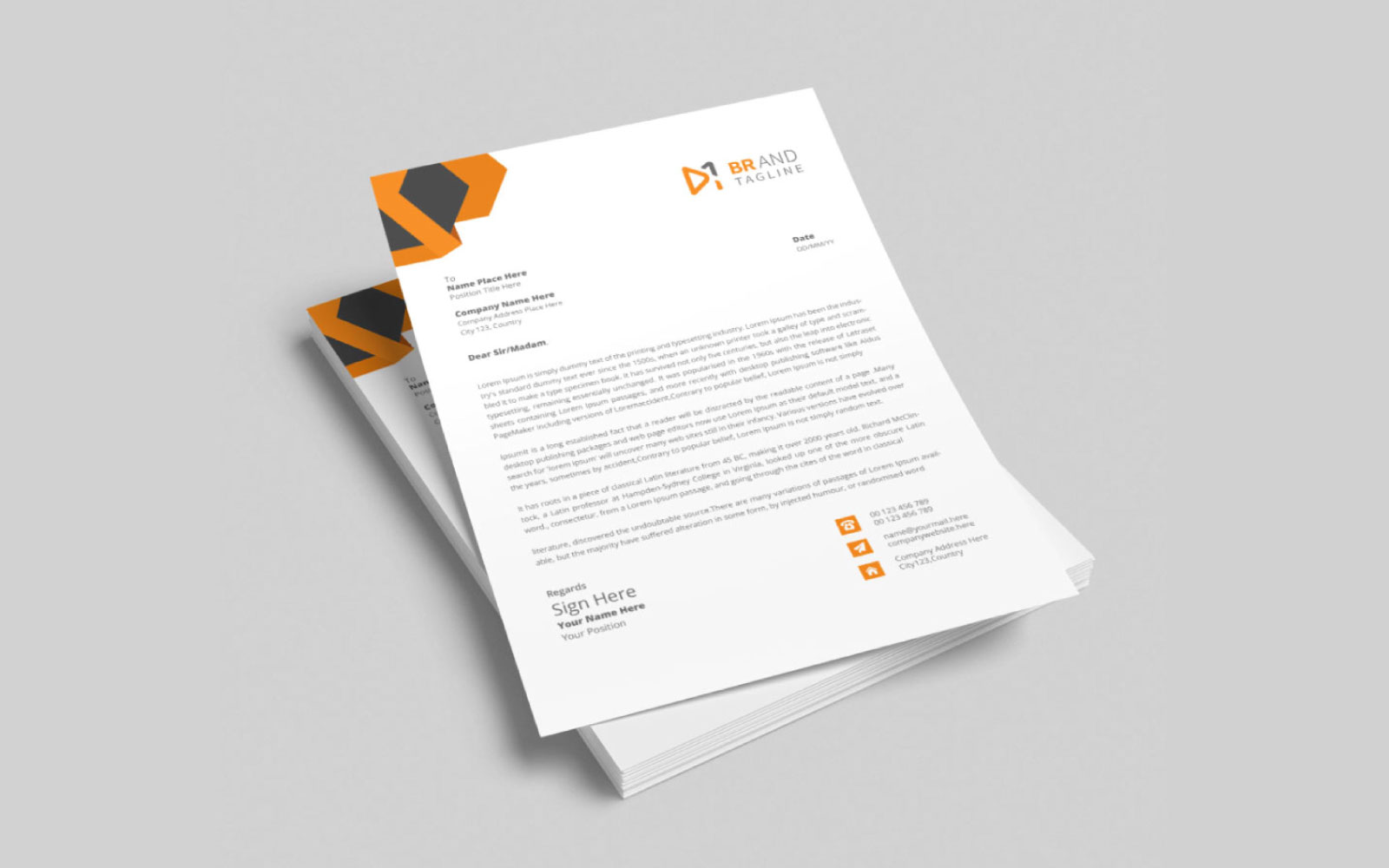 Clean business letterhead design