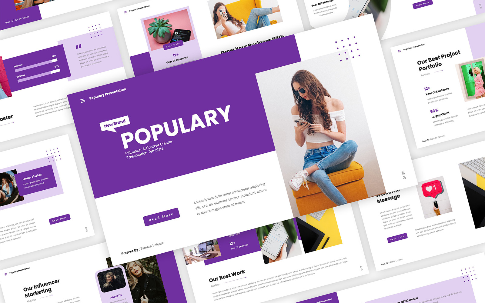 Populary - Influencer & Content Creator PowerPoint Template