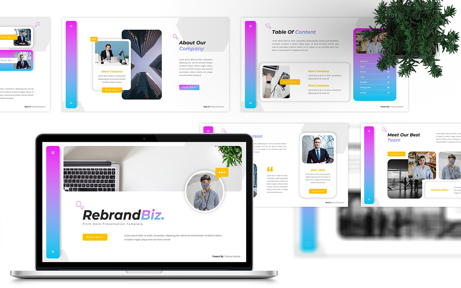 RebrandBiz - Pitch Deck Google Slides Template