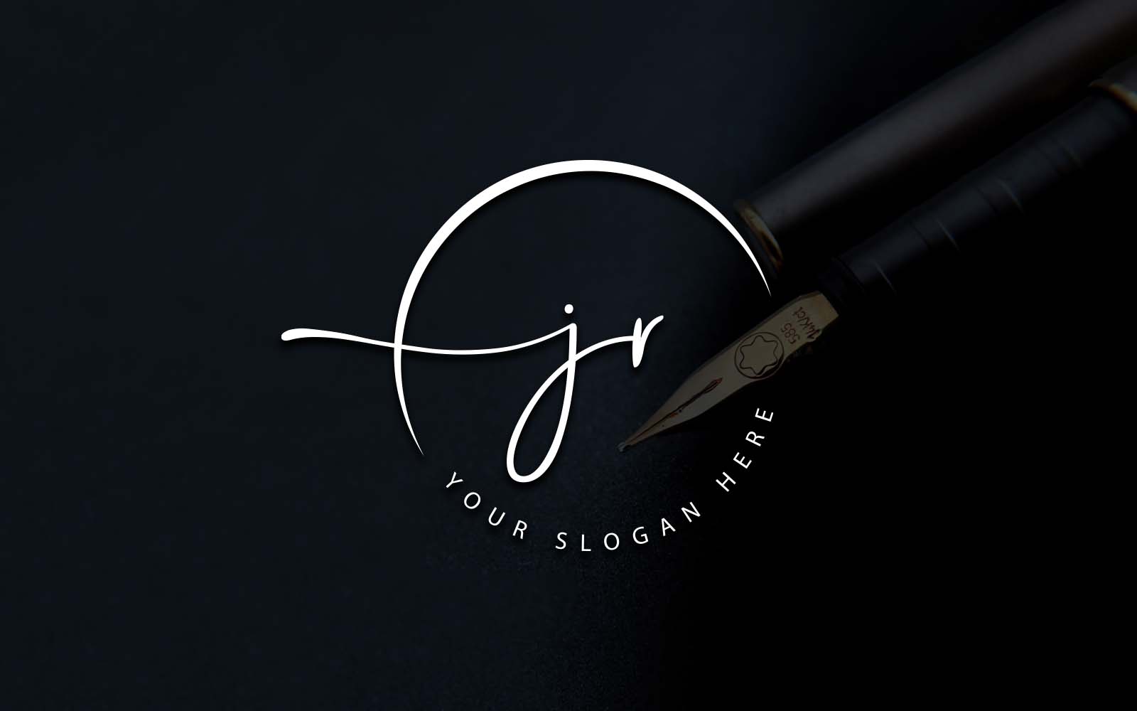 Calligraphy Studio Style JR Letter Logo Design