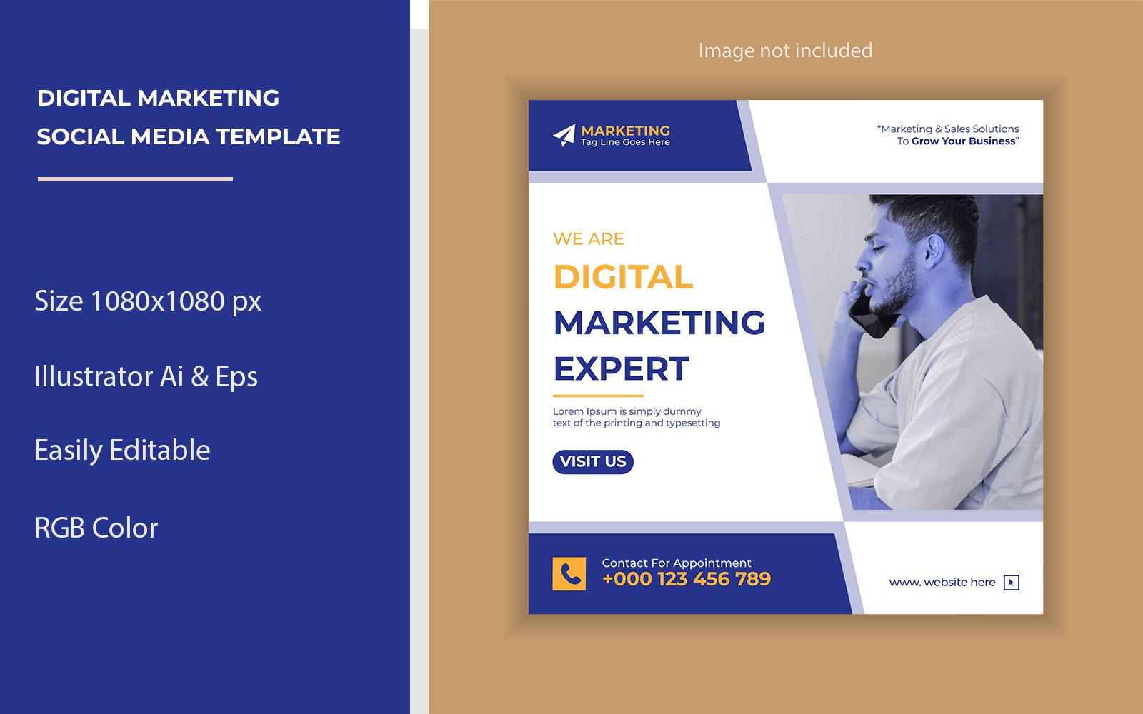 A Digital Marketing Social Media Post Template Design