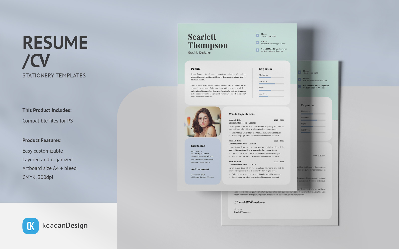 Resume/CV PSD Design Templates Vol 192