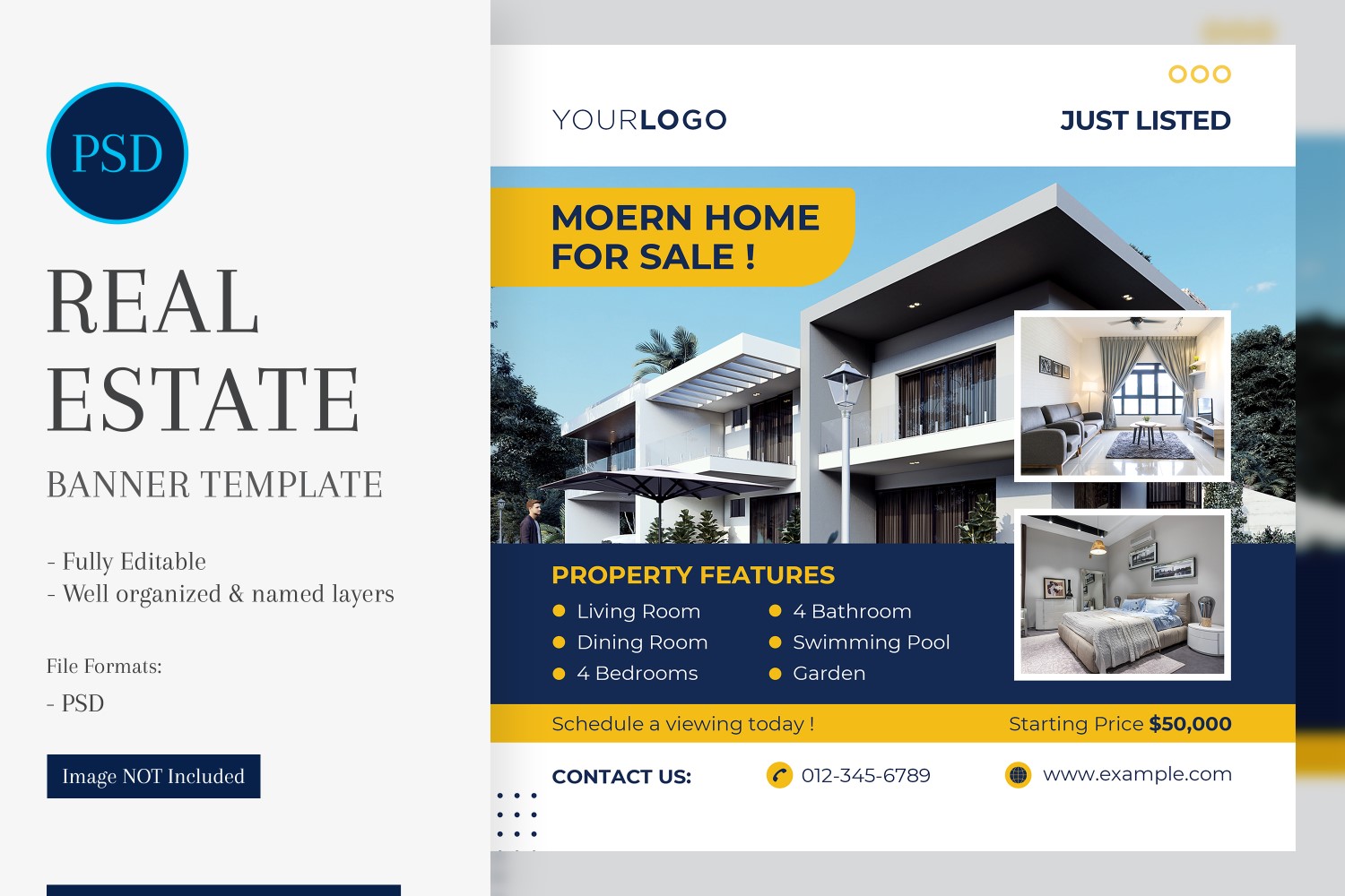 Real Estate Social Media Banner Post Design Template 02