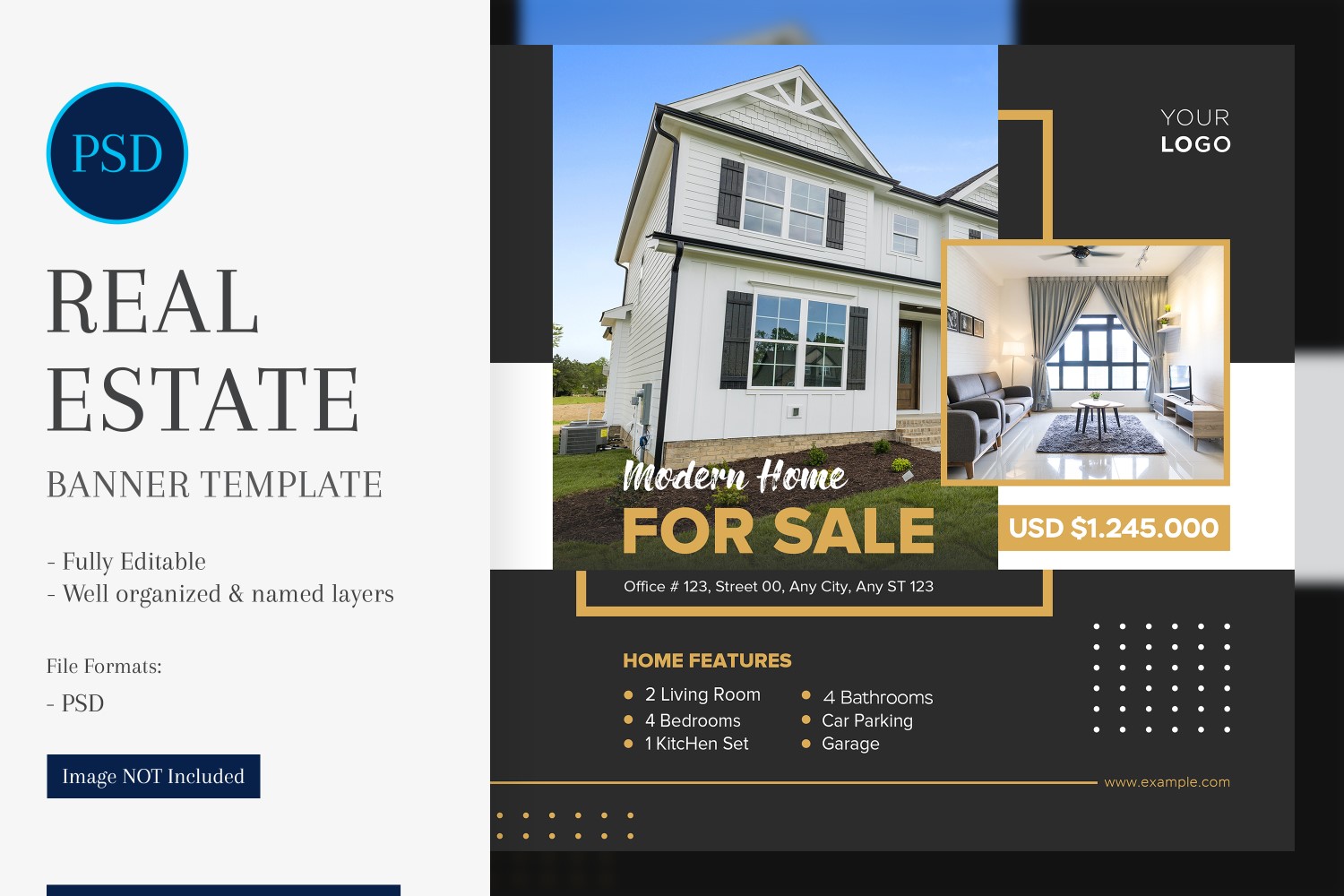 Real Estate Social Media Banner Post Design Template 44