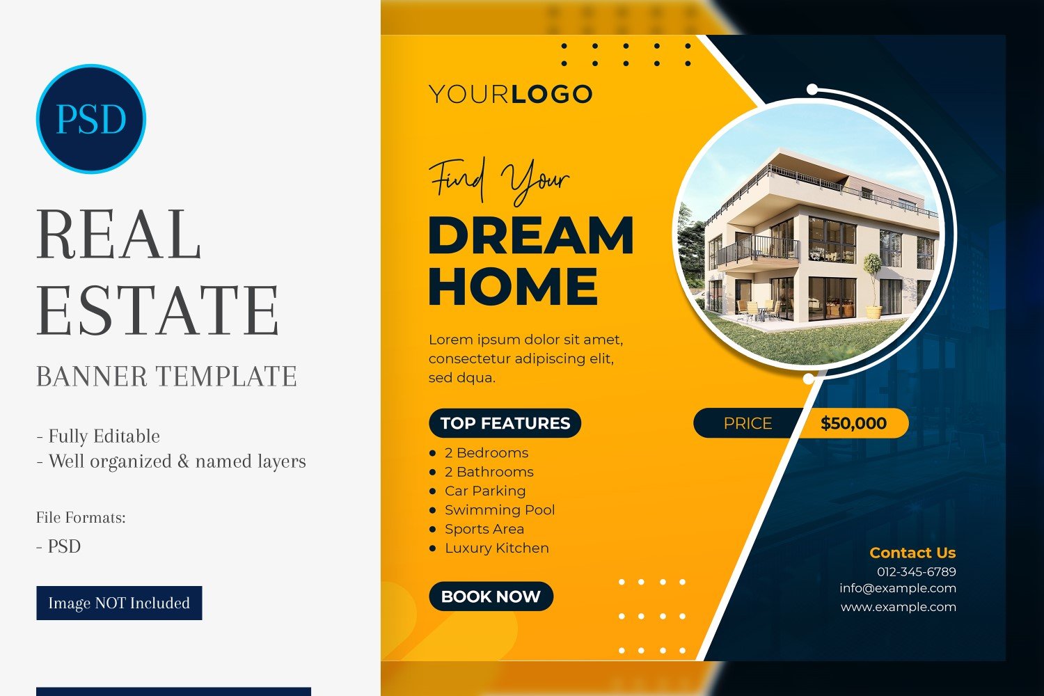 Real Estate Social Media Banner Post Design Template 58