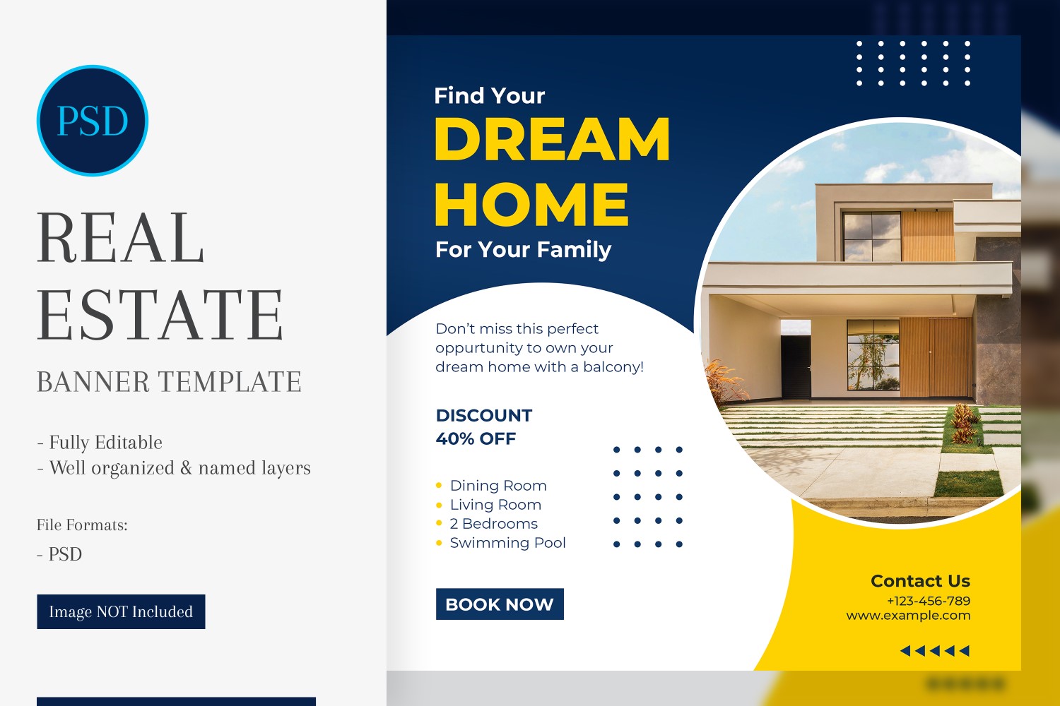 Real Estate Social Media Banner Post Design Template 64