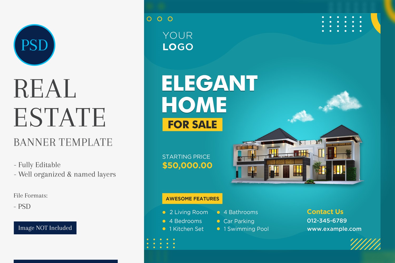 Real Estate Social Media Banner Post Design Template 72