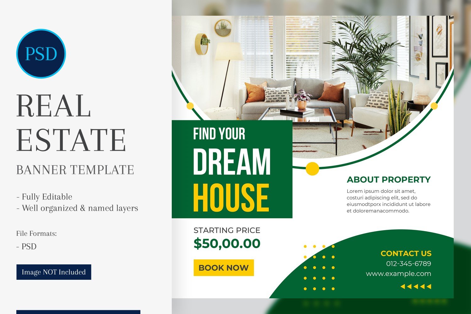 Real Estate Social Media Banner Post Design Template 76