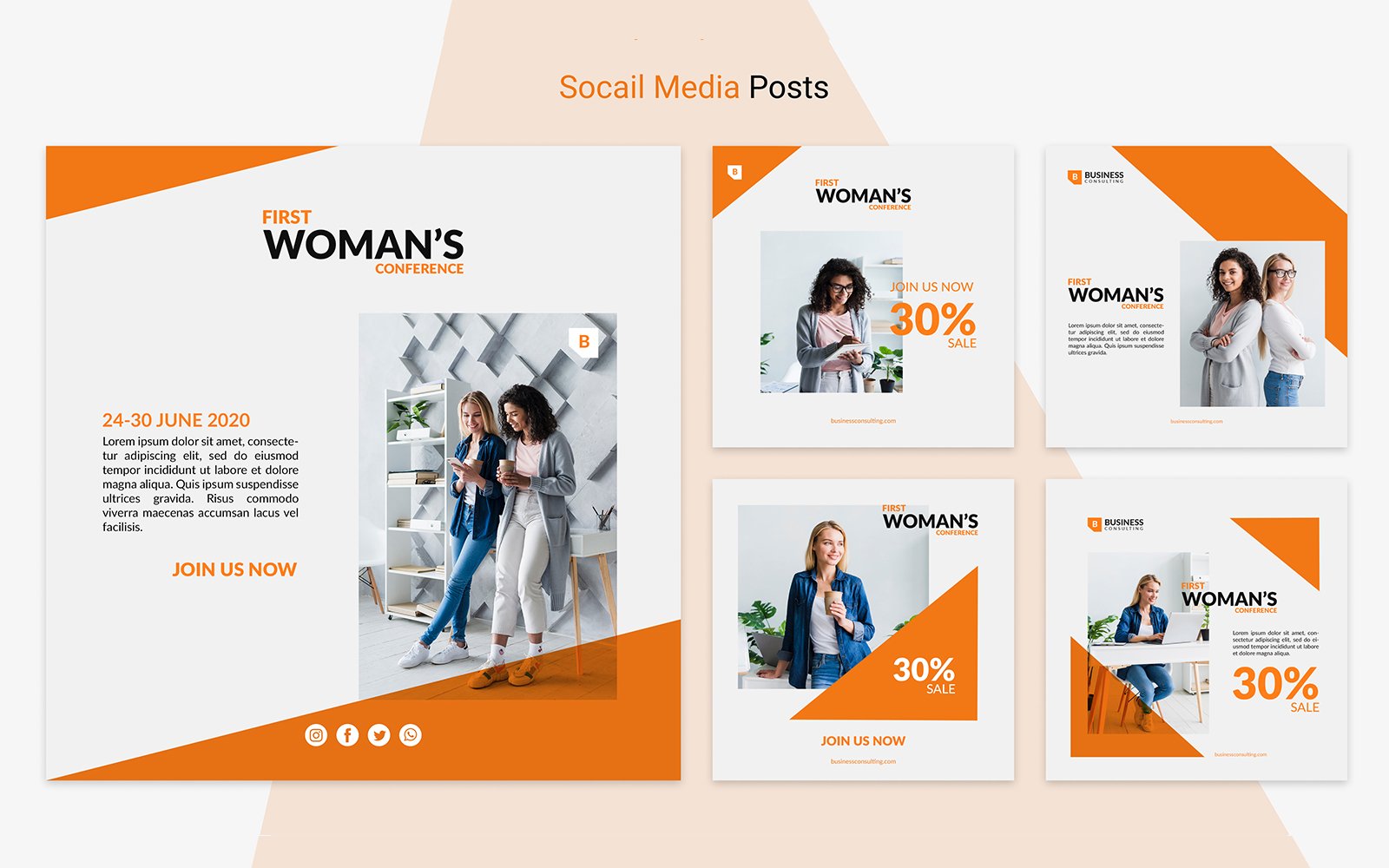 Business Social Media Post Set Templates