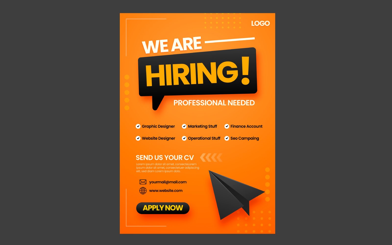 Gradient Hiring Social Media Poster Template