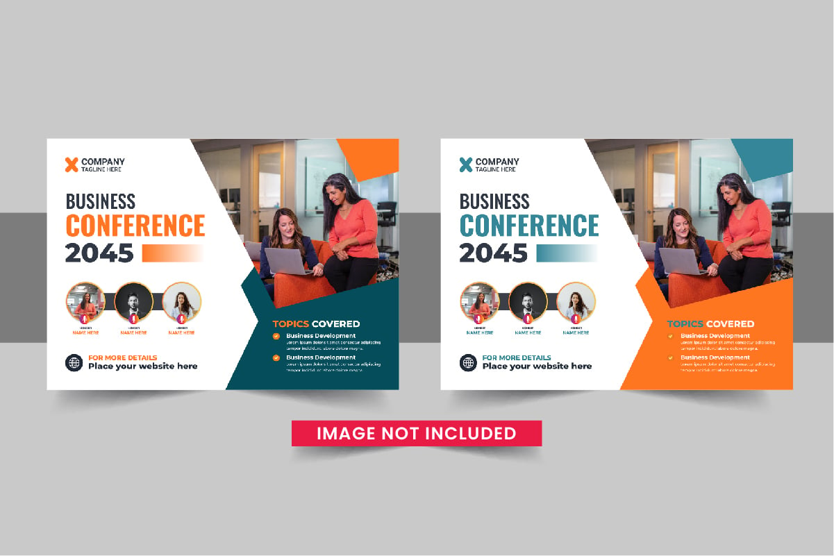 Horizontal Conference flyer or Horizontal flyer template layout